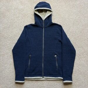Kuhl Jacket Womens Medium Blue Hooded Full Zip Sweater Fleece Hiking Casual‎
